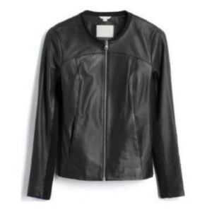 Soia & Kyo Sianne Genuine Lambskin Leather Jacket Zip Black Size Small